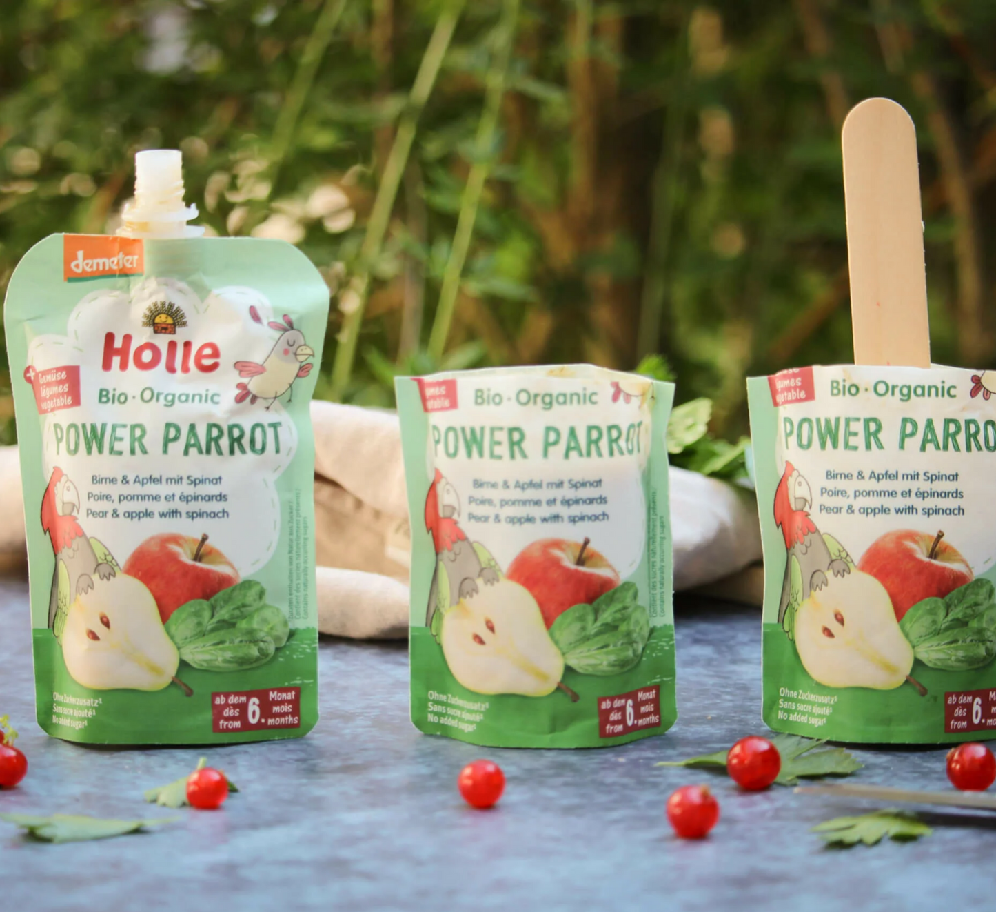 Holle Power Parrot Pure (Dardhe &amp; Molle me Spinaq) 6M+ *100g