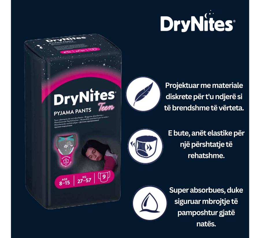 Панталони за пижами Huggies DryNites за тинејџери 8-15 години (27-57 кг) *9 парчиња