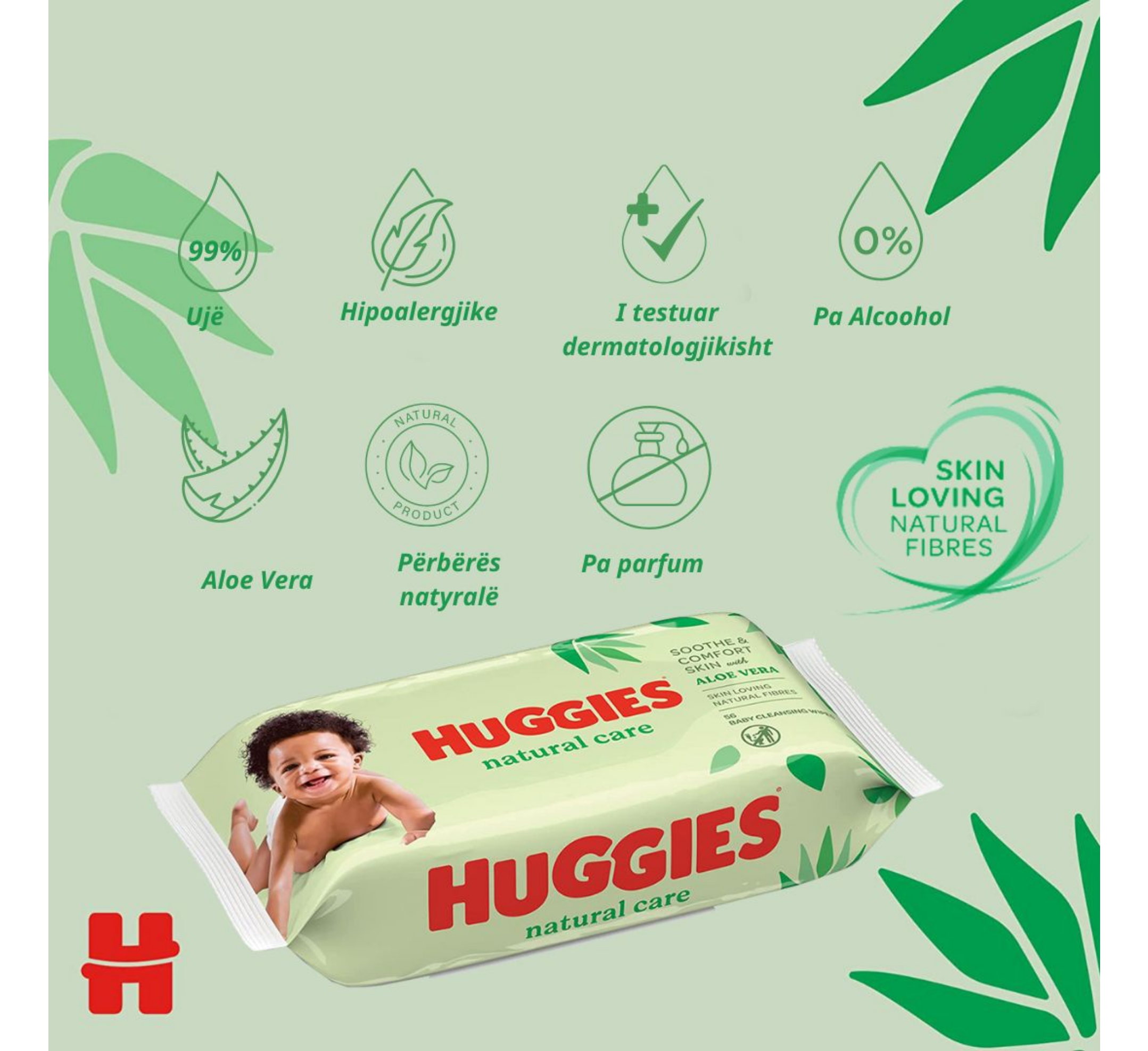 Huggies Natural Care Baby Cleansing Wipes *56pcs