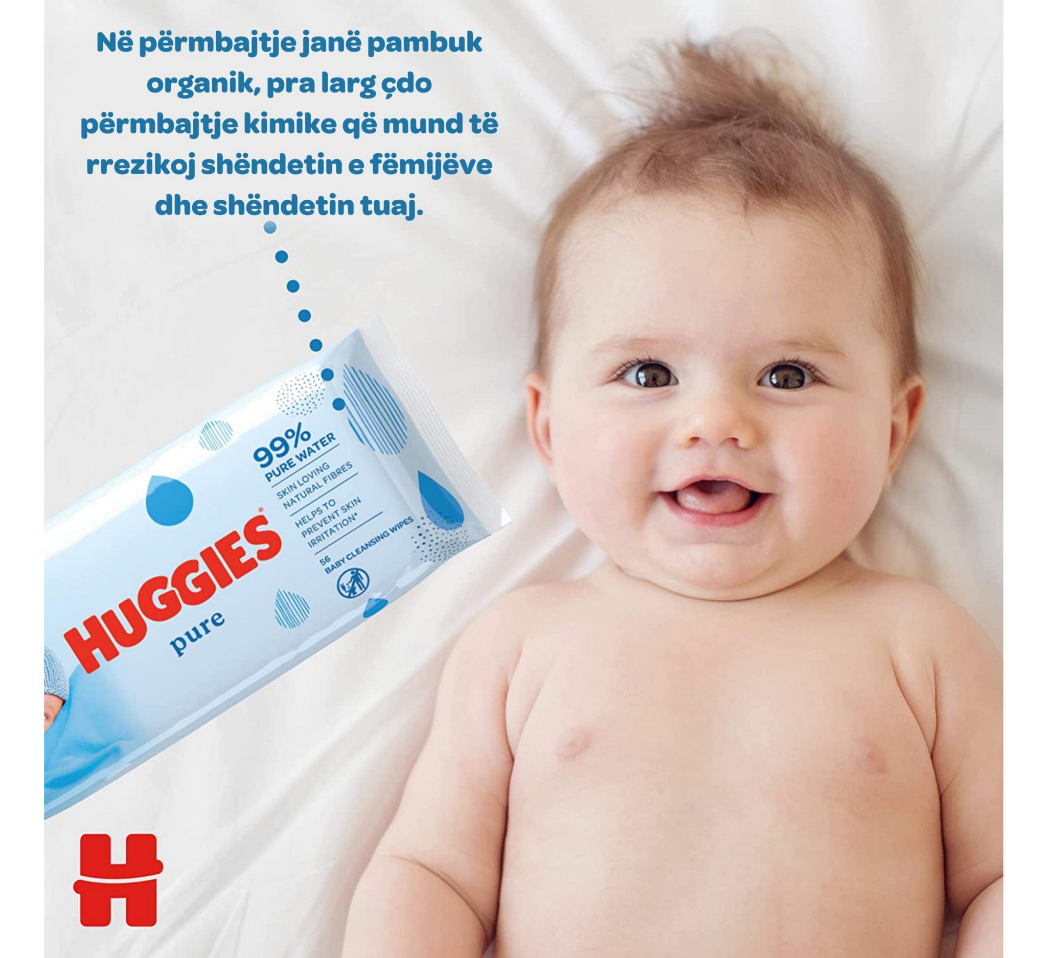 Peceta pastruese për fëmijë Huggies Pure *56 copë 