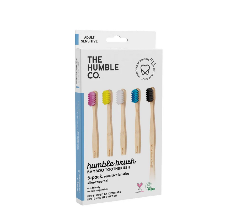 Furça dhëmbësh Humble Bamboo, pako me 5 fije, për të rritur dhe të ndjeshëm