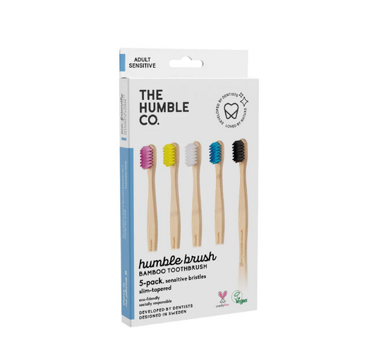 Humble Bamboo Toothbrush 5-pack Adult Sensitive Bristles