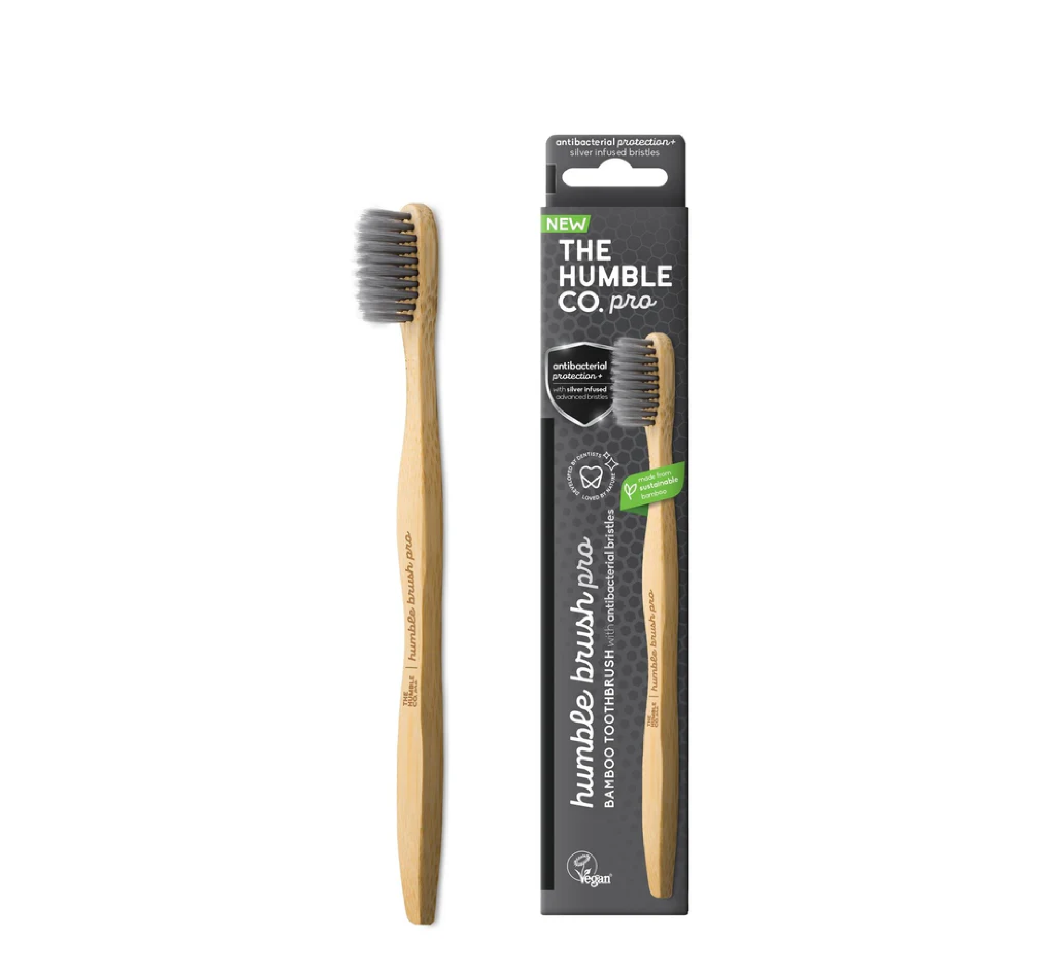 Humble Brush Pro Bamboo Toothbrush (with Antibacterial Protection)