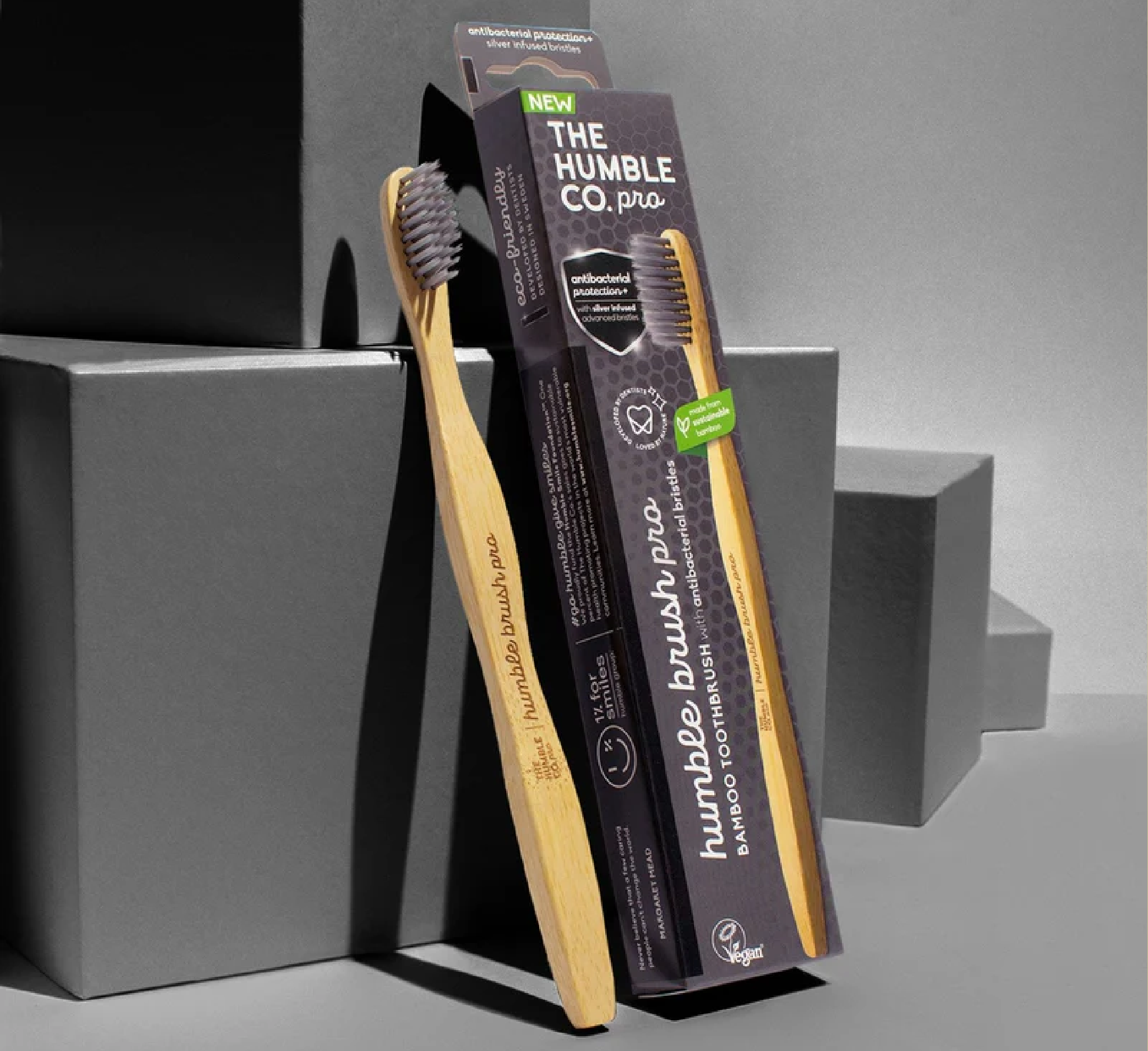 Humble Brush Pro Bamboo Toothbrush (with Antibacterial Protection)