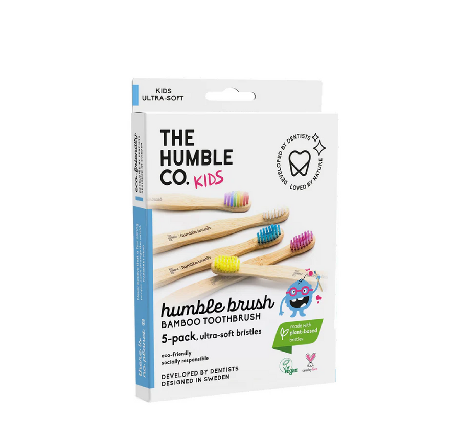 Humble Kids бамбус четки за заби пакет од 5 ултра меки влакна