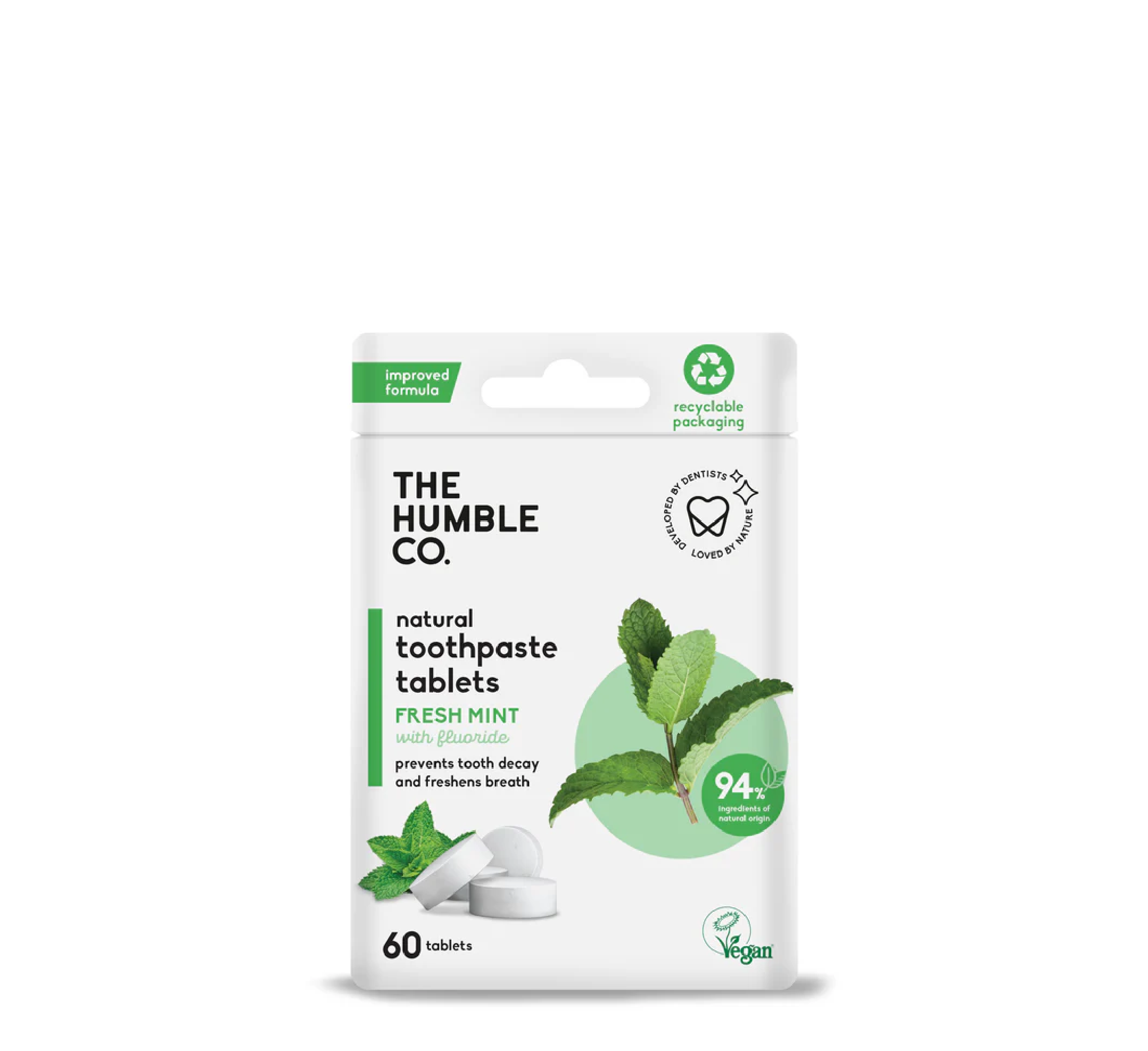 Humble Natural Toothpaste Tablets with Flouride - Fresh Mint