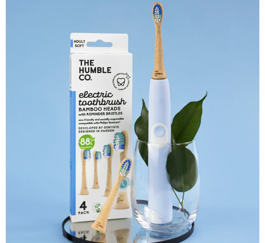 Humble Philips Sonicare електрична четка за заби со меки бамбусови глави и потсетник влакна *4 парчиња