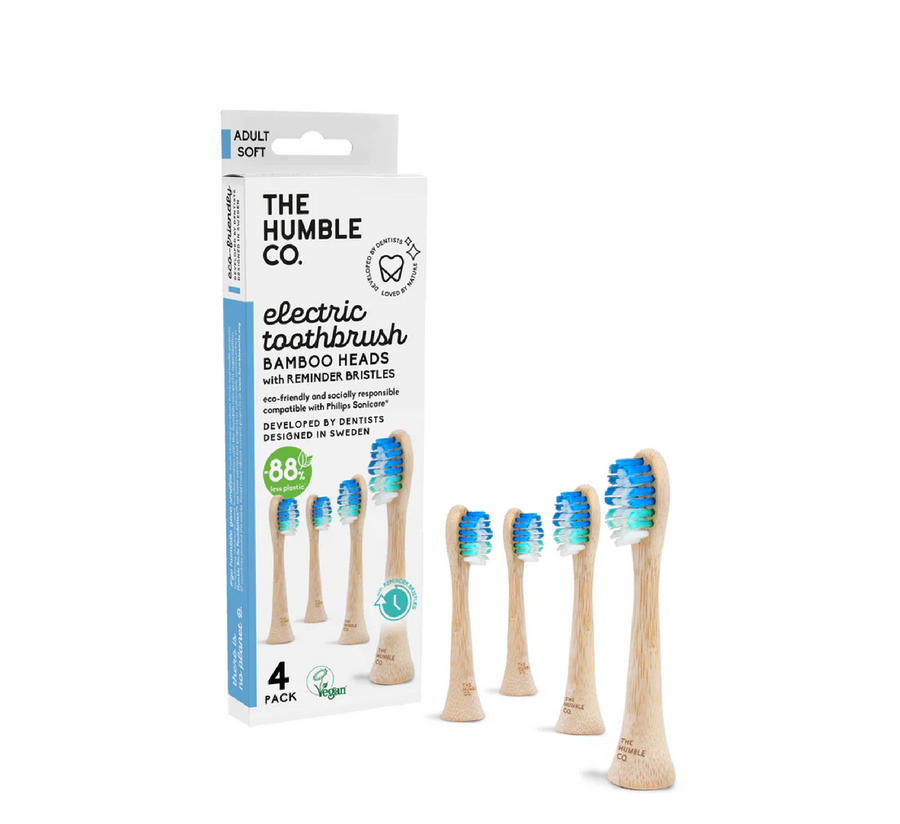 Humble Philips Sonicare електрична четка за заби со меки бамбусови глави и потсетник влакна *4 парчиња