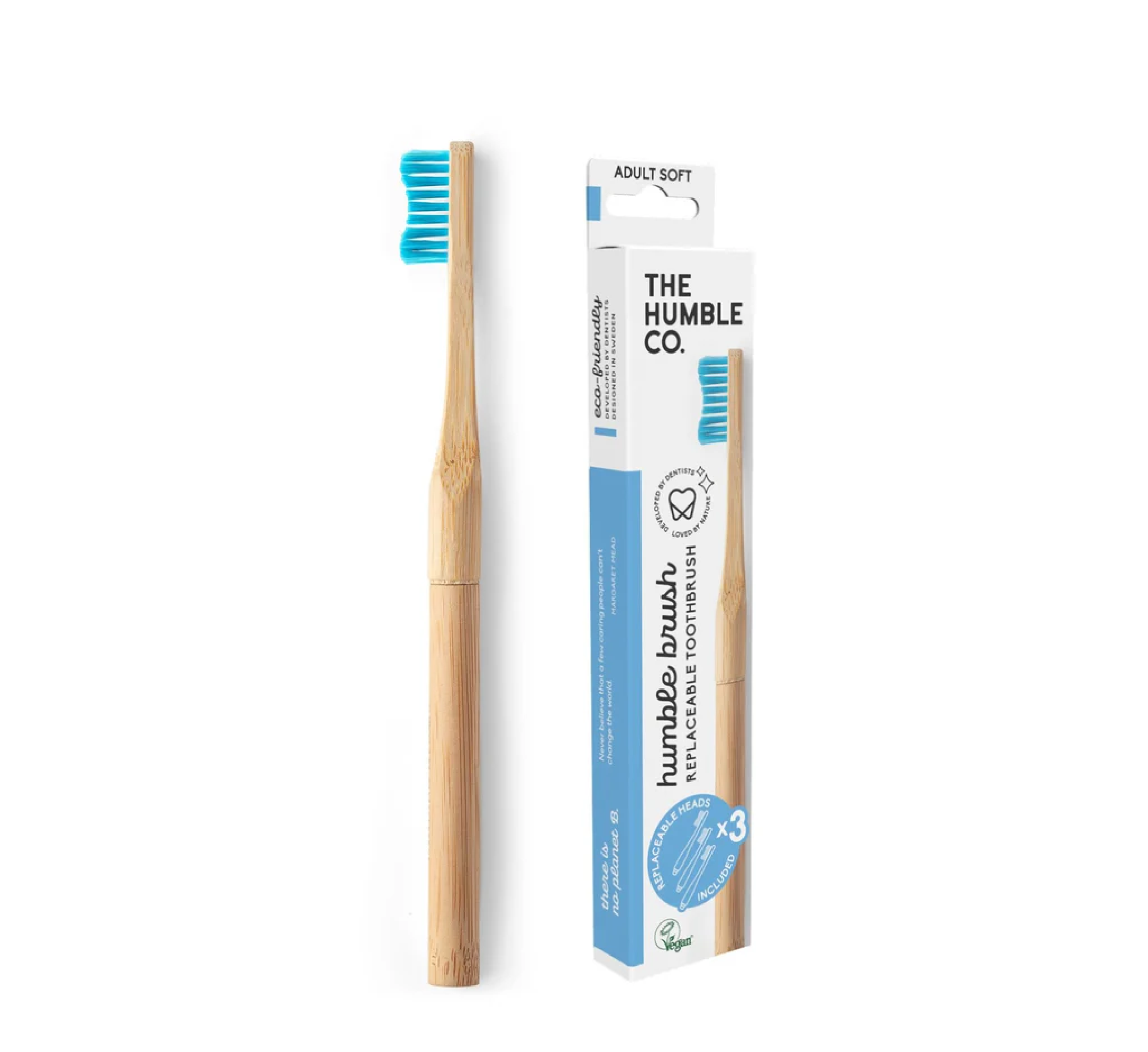 Humble Brush Replaceable Toothbrush Adult Soft (x3 Heads)