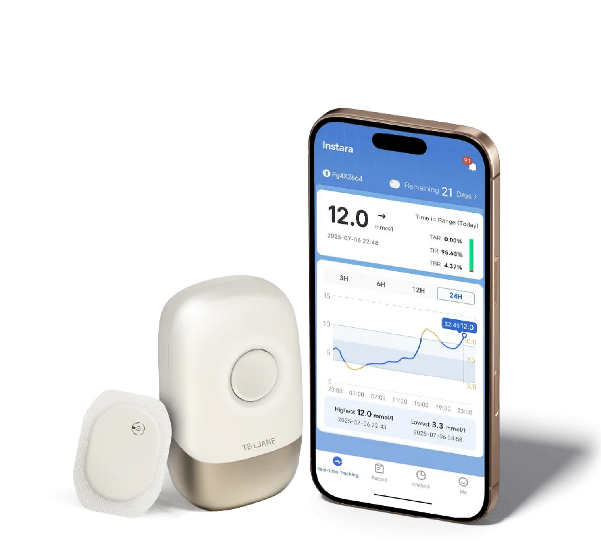 Instara-1 21-Day CGM Continuous Glucose Monitoring System Sensor