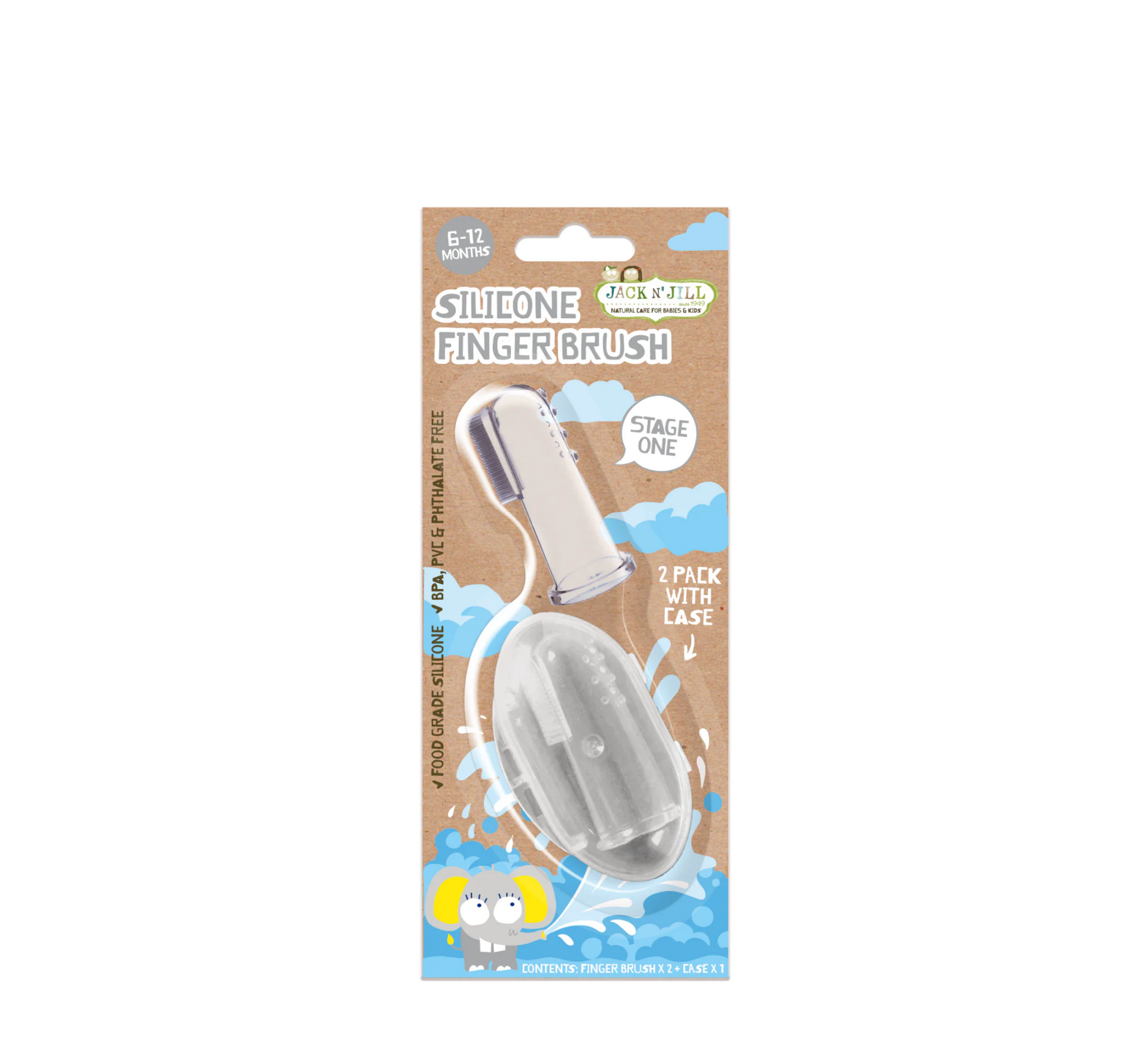 Jack 'N Jill Silicone Finger Toothbrush Stage 1 (6-12 months) *2pcs