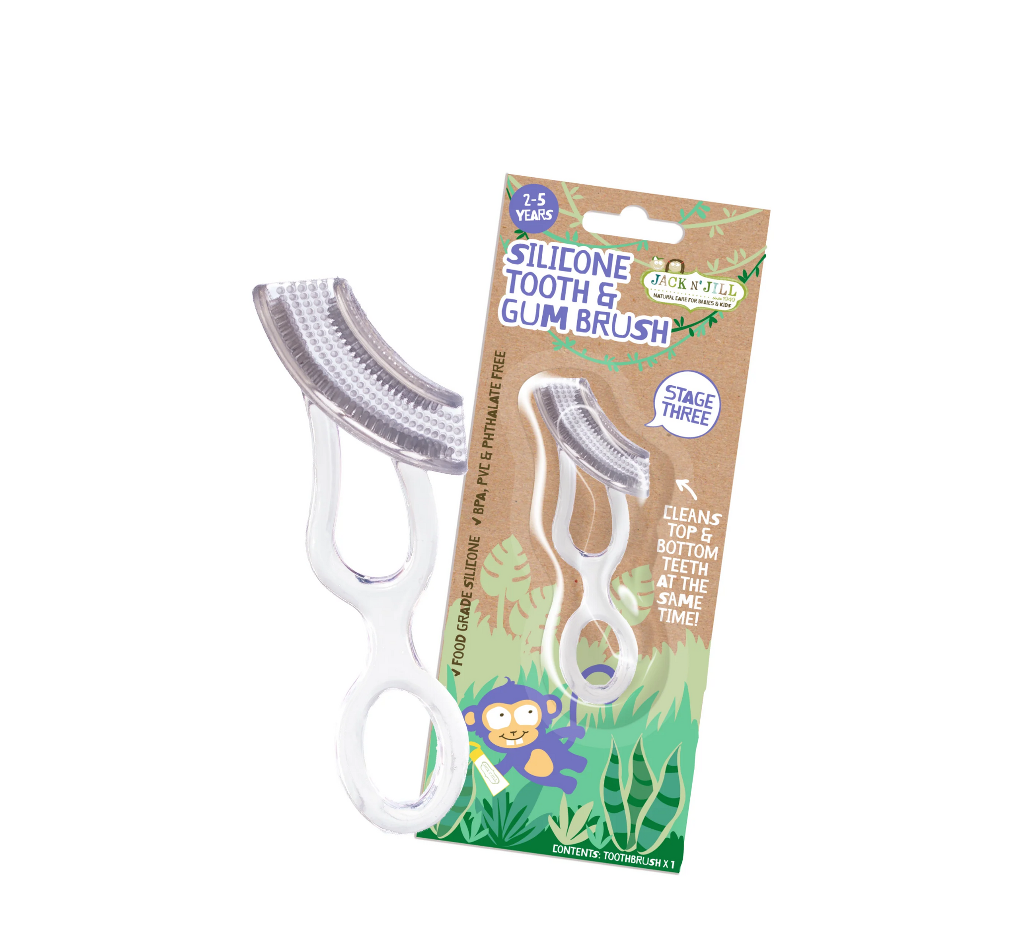 Jack 'N Jill Silicone Tooth & Gum Brush Stage 3 (2-5 yrs)
