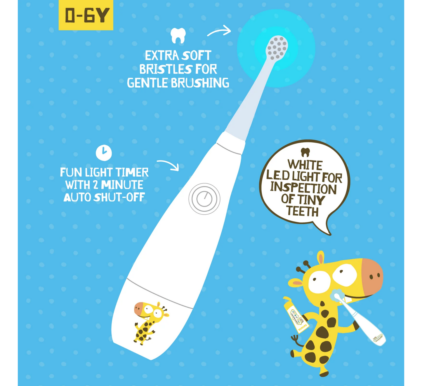 Jack 'N Jill Tickle Tooth Sonic Toothbrush (0-6yrs)