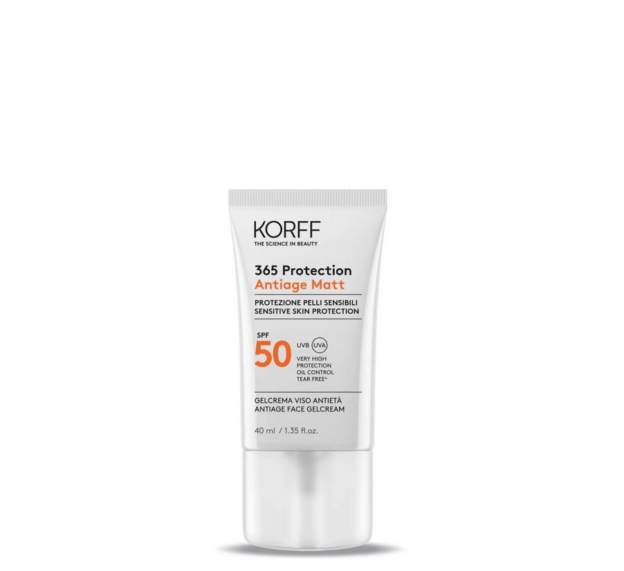 KORFF 365 Заштитен мат гел крем против стареење за лице SPF50+ (*40 мл)