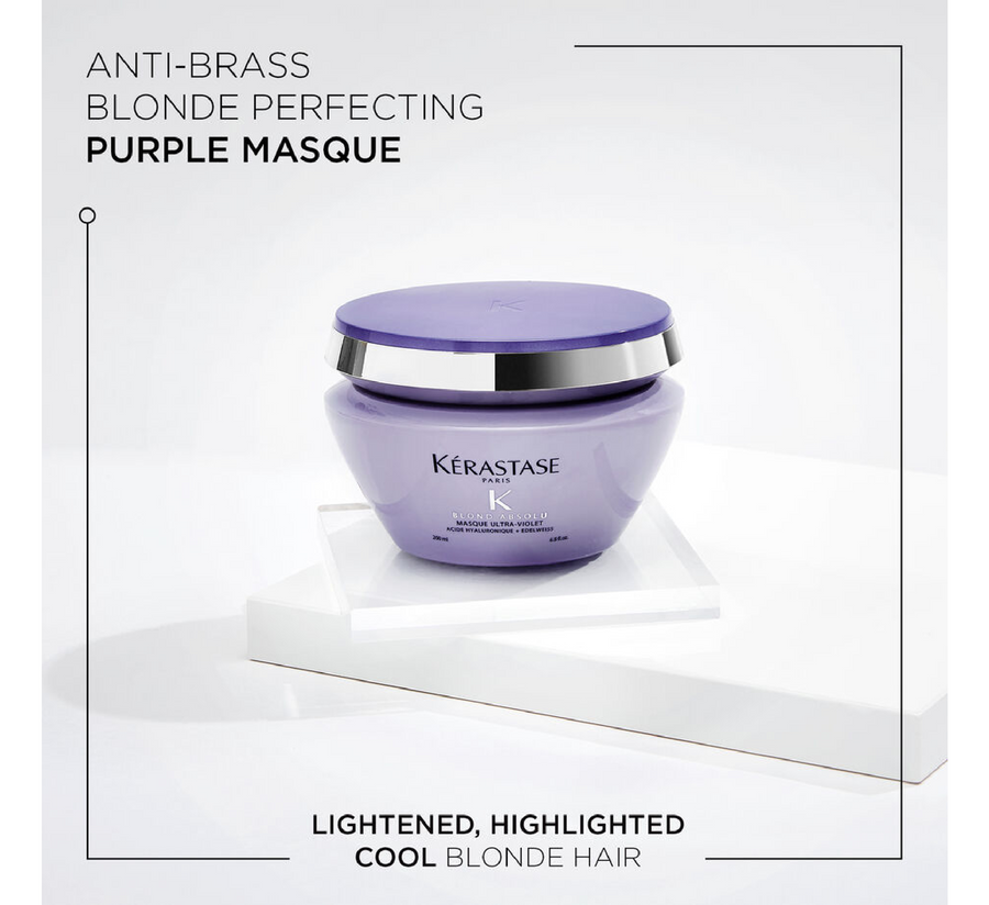 Maska e flokëve në ngjyrë vjollcë ultraviolet Masque Kérastase Blond Absolu *200ml