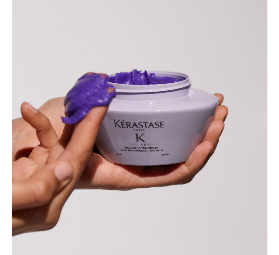 Maska e flokëve në ngjyrë vjollcë ultraviolet Masque Kérastase Blond Absolu *200ml