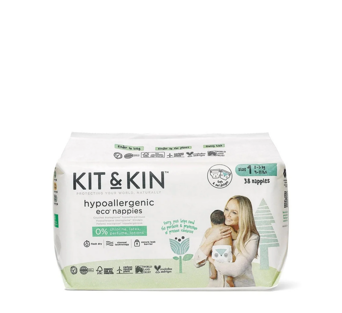 Kit & Kin Hypoallergenic Nappies 1 *38pcs