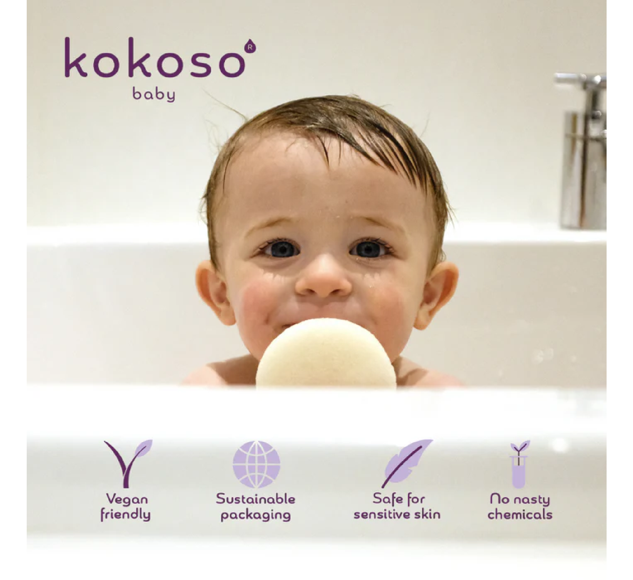 Kokoso Natural Konjac Baby Bath Sponge