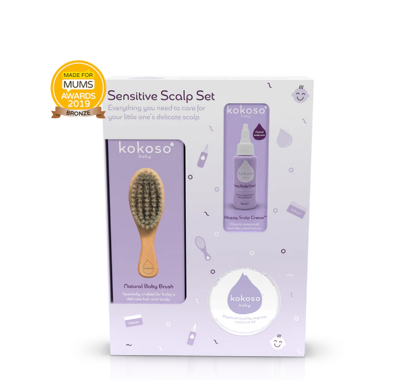 Set për skalpin e ndjeshëm të foshnjës Kokoso