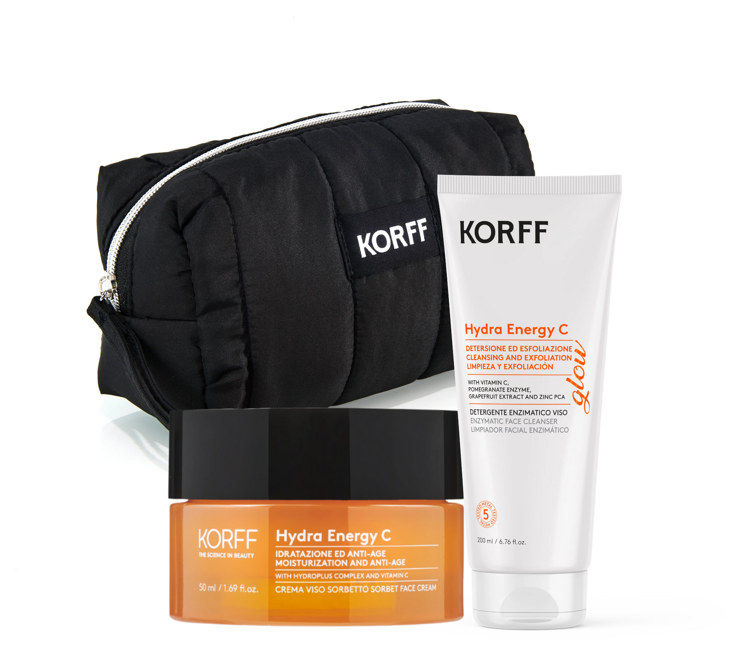Korff Set - Hydra Energy C (Face Cleanser + Sorbet Face Cream) + Black Pouch (Gift)