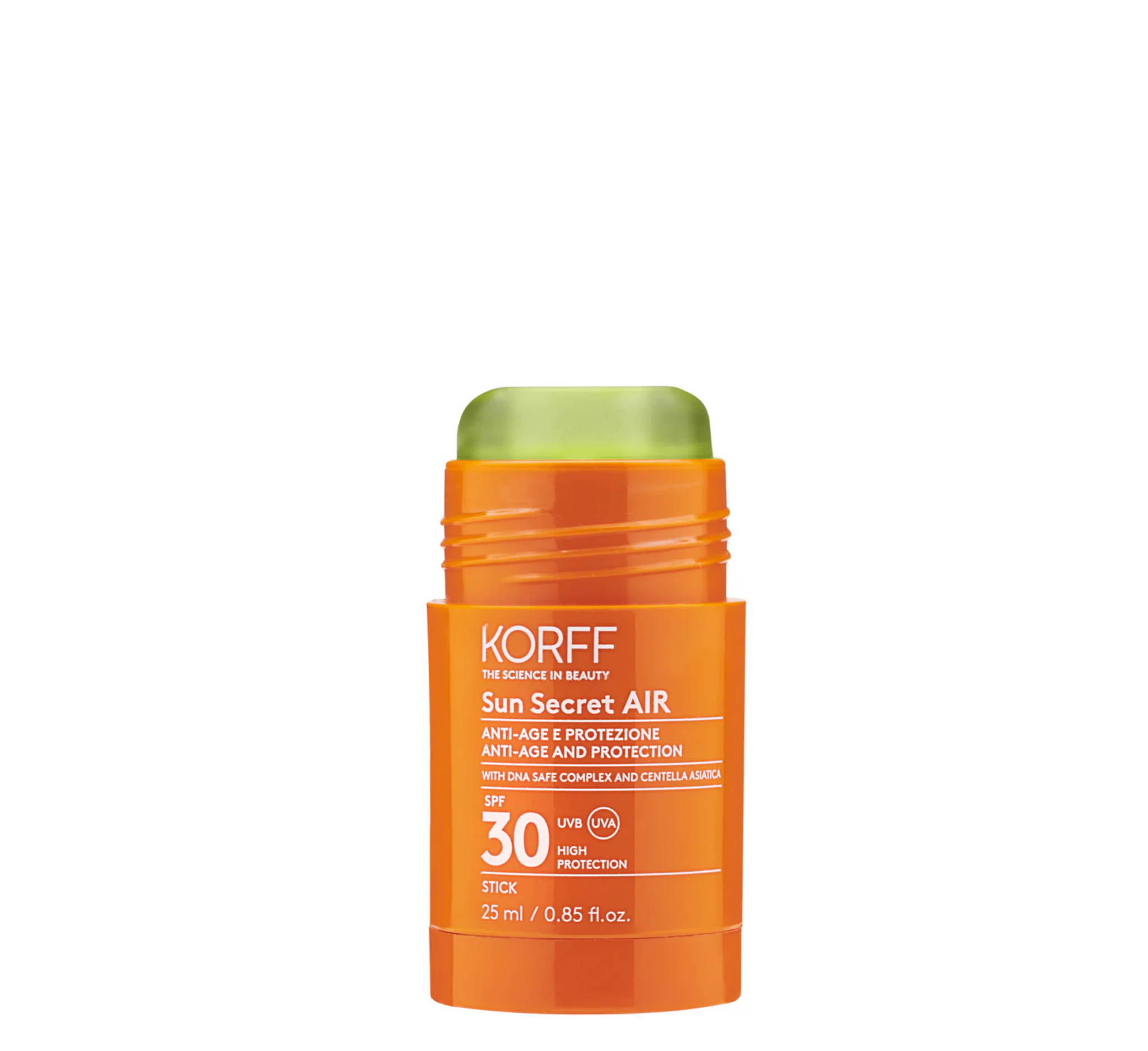 Korff Sun Secret Air Stick Spf30, pastrues me krem për fytyrën Korff Sun Secret Air Stick, për fytyrën me ngjyrë të kuqe, me spf30.