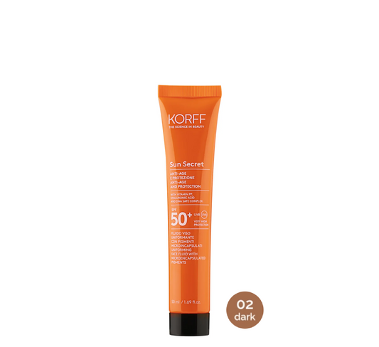 Korff Sun Secret Uniforming Face Fluid 02 Dark SPF50 + (*50ml)