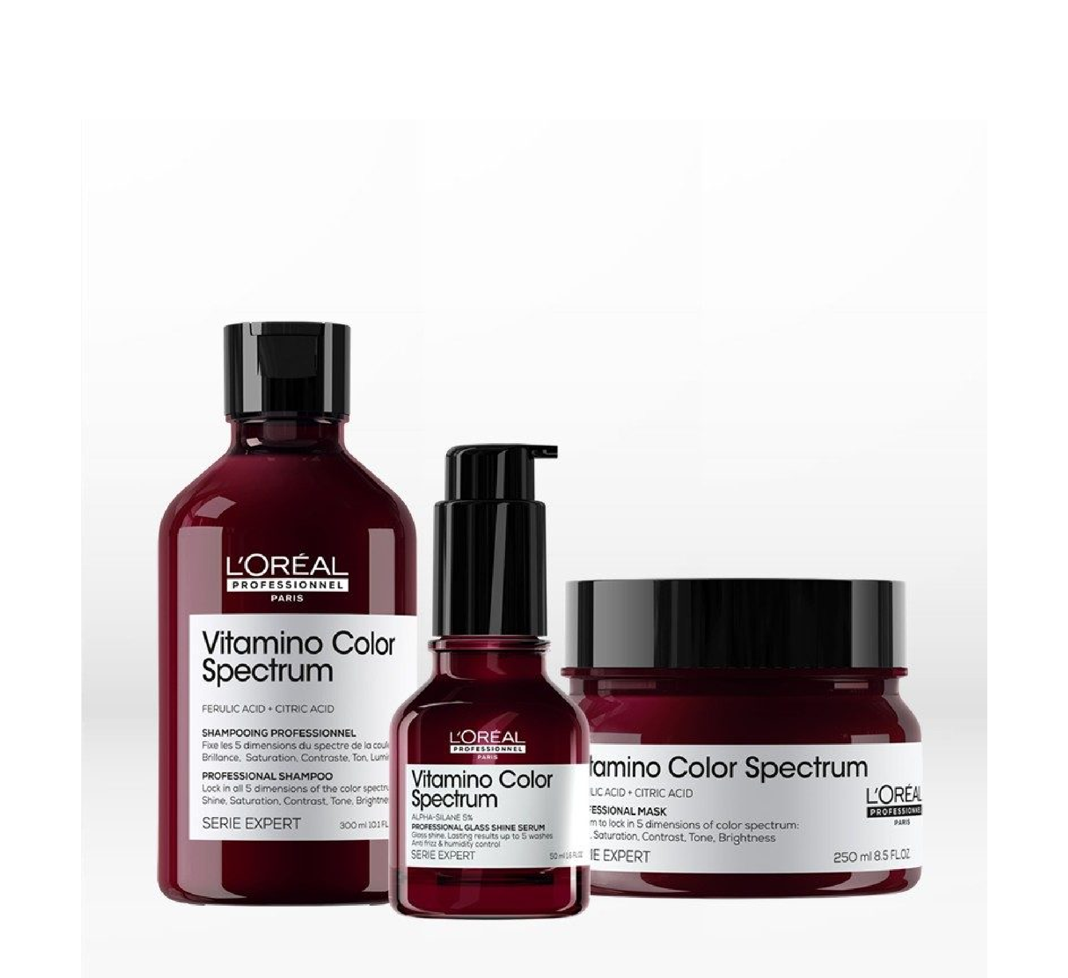 LOreal Professionnel Kit Vitamino Color Spectrum (SET - Shampoo, Mask, Shine Serum)