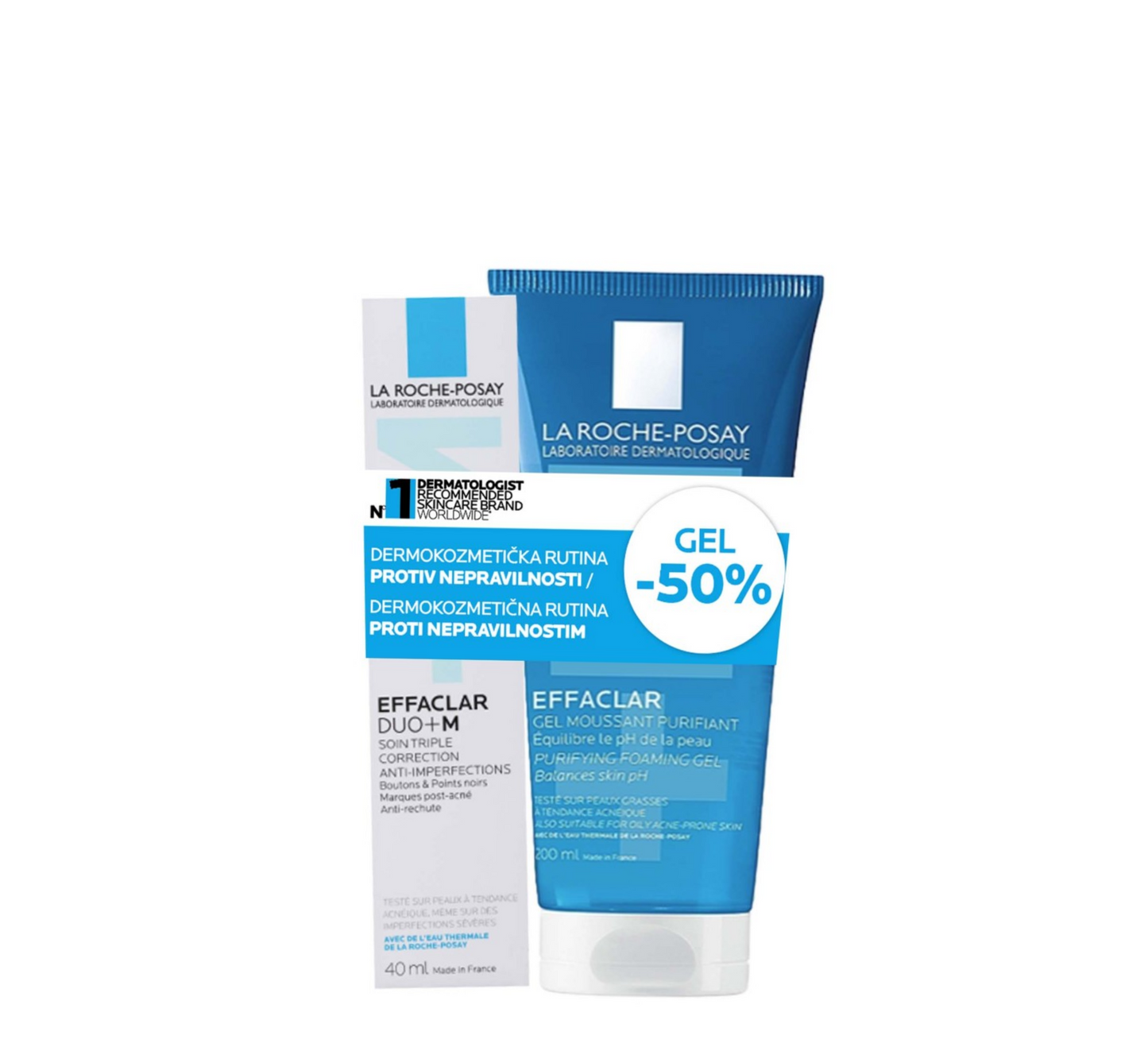 La Roche-Posay Effaclar Duo+M + Xhel Shkumëzues Pastrues Effaclar (Paketë Promovuese)