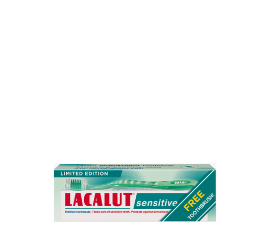 Lacalut Sensitive Toothpaste with FREE Toothbrush (Limited Edition)