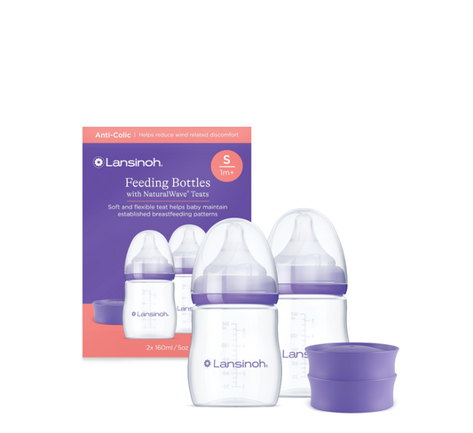 Lansinoh Feeding Bottles Set with NaturalWave Teats 1 M+ (*160ml) - 2pcs