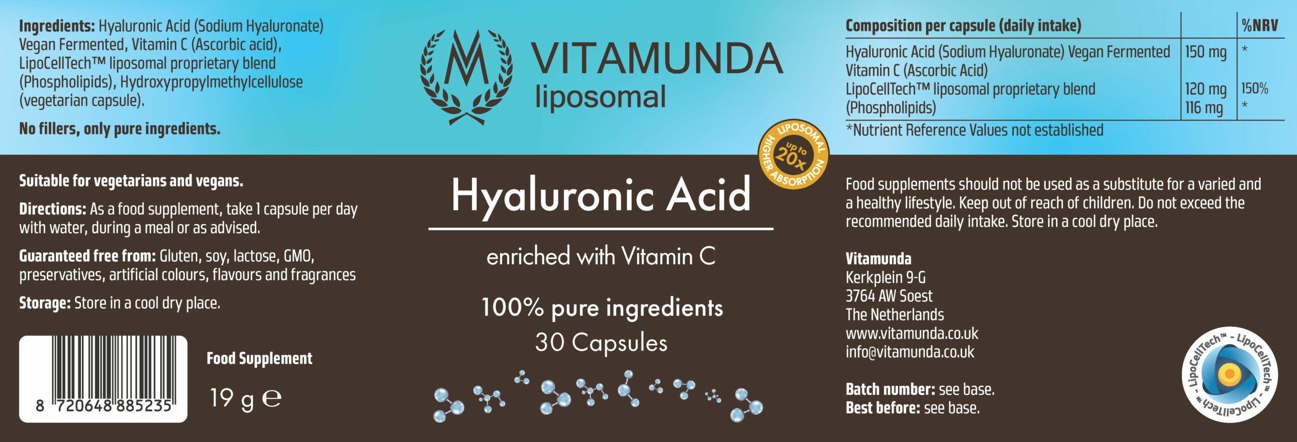 Liposomal Hyaluronic acid – 30 capsules