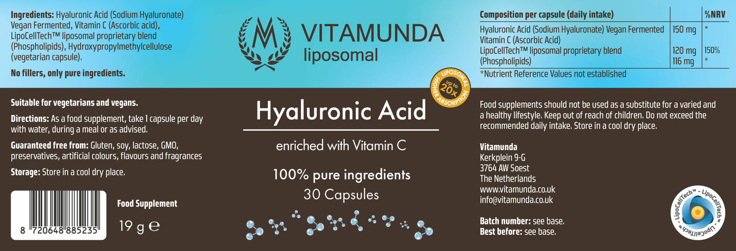 Liposomal Hyaluronic acid – 30 capsules