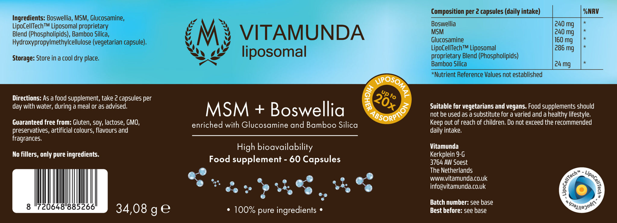 Liposomal MSM + Boswellia – 60 Capsules