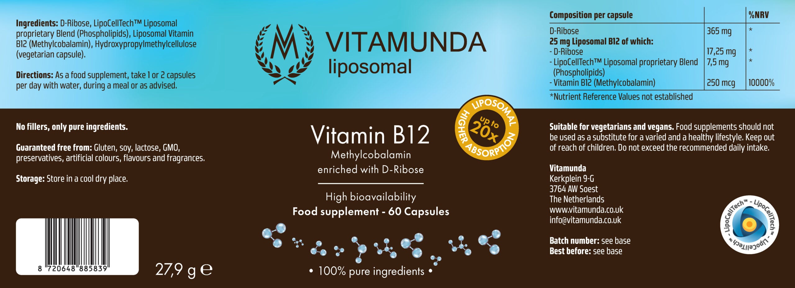 Liposomal Vitamin B12 – 60 capsules