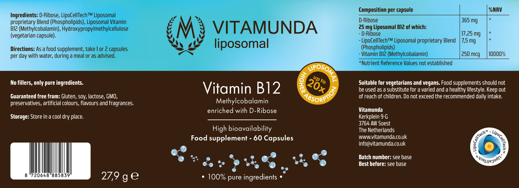 Liposomal Vitamin B12 – 60 capsules