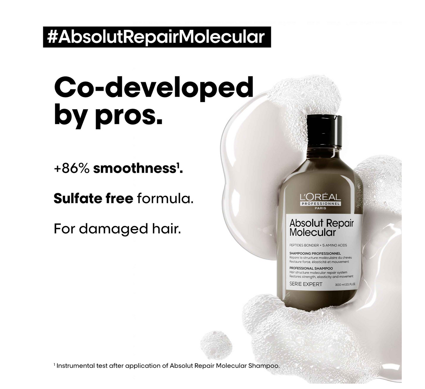 Loreal Professionel Absolut Repair Molecular Sulfate-Free Molecular Repairing Shampoo *300ml
