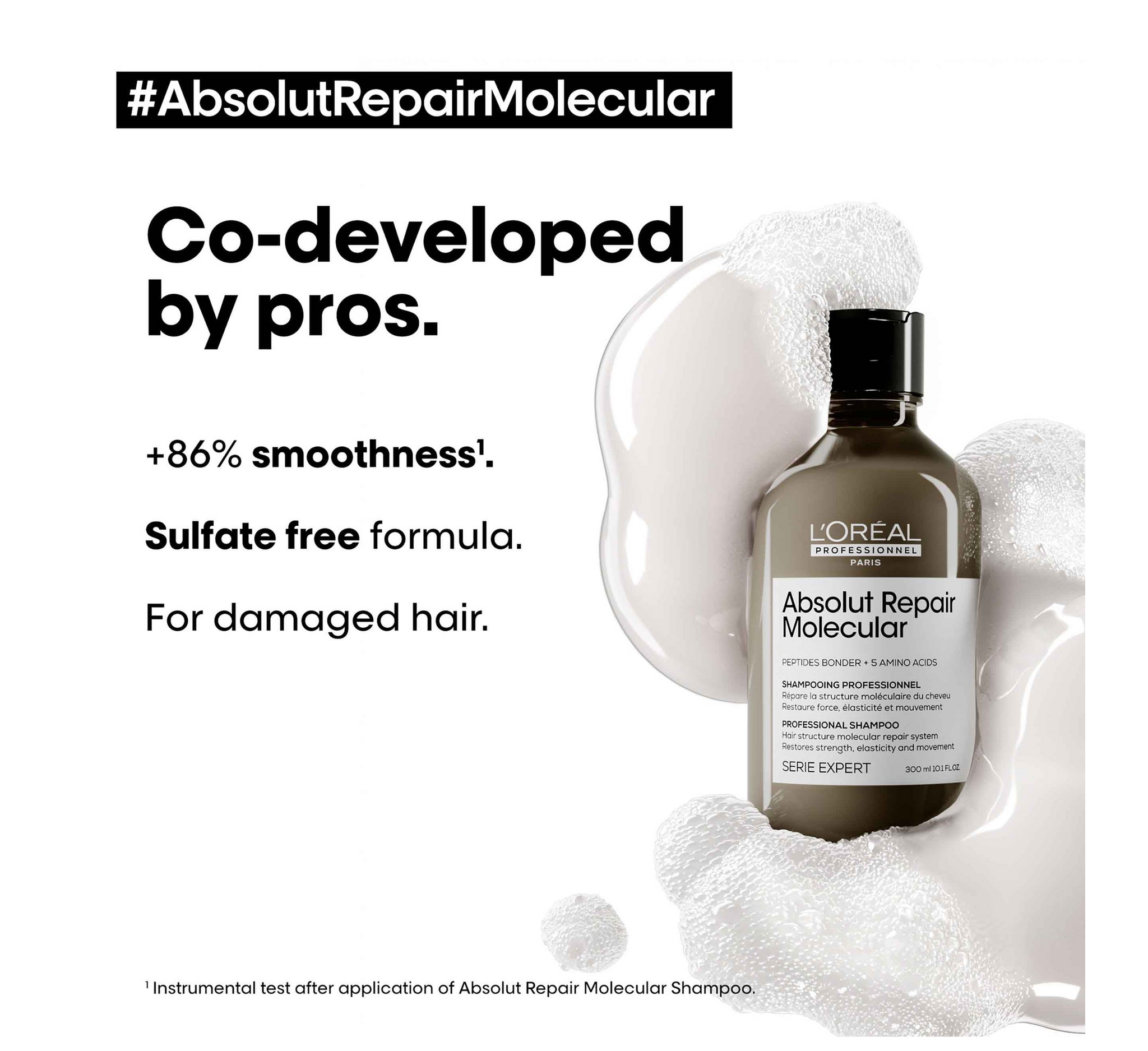 Loreal Professionel Absolut Repair Molecular Sulfate-Free Molecular Repairing Shampoo *300ml