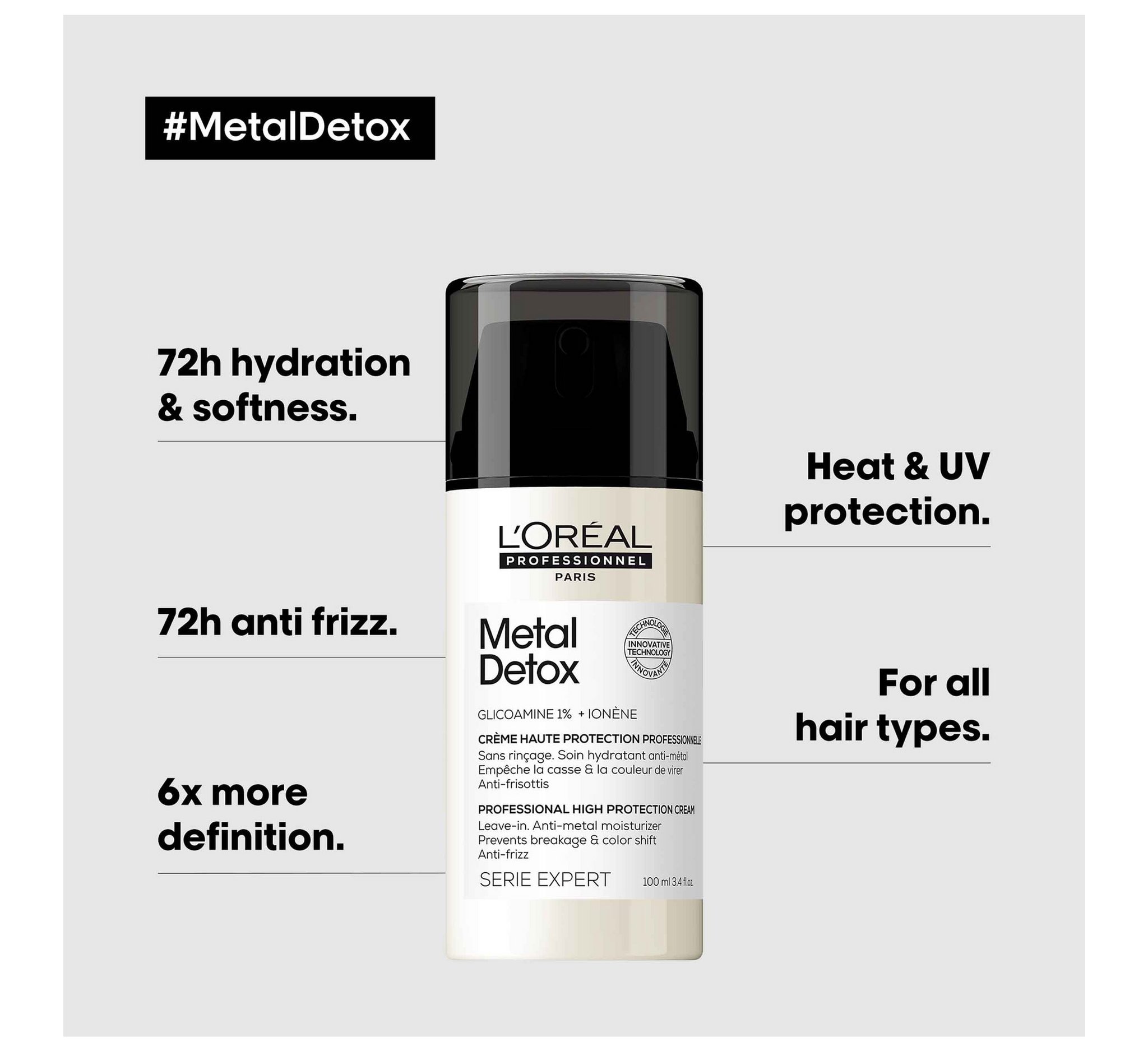 Loreal Professionel Metal Detox Anti-metal High Protection Cream Leave in Moisturizer *100ml