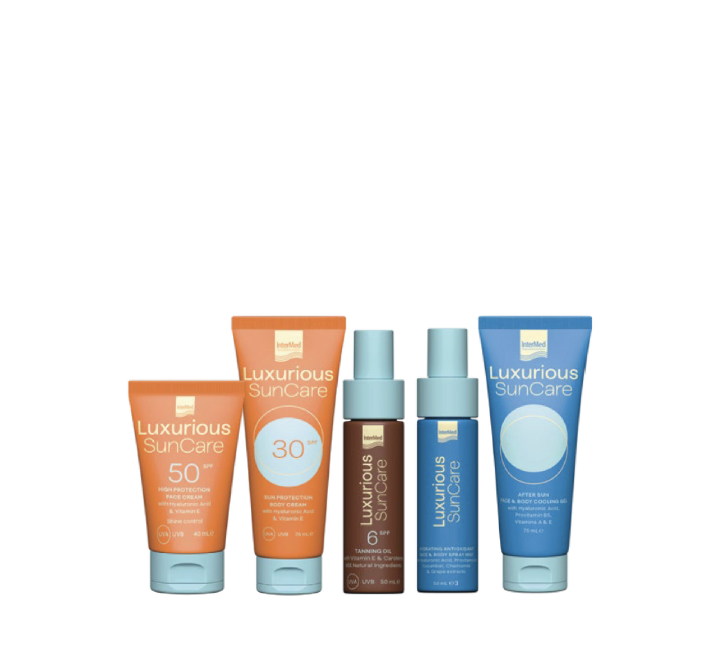 Paketim luksoz për kujdesin nga dielli me mbrojtje të lartë për udhëtim 