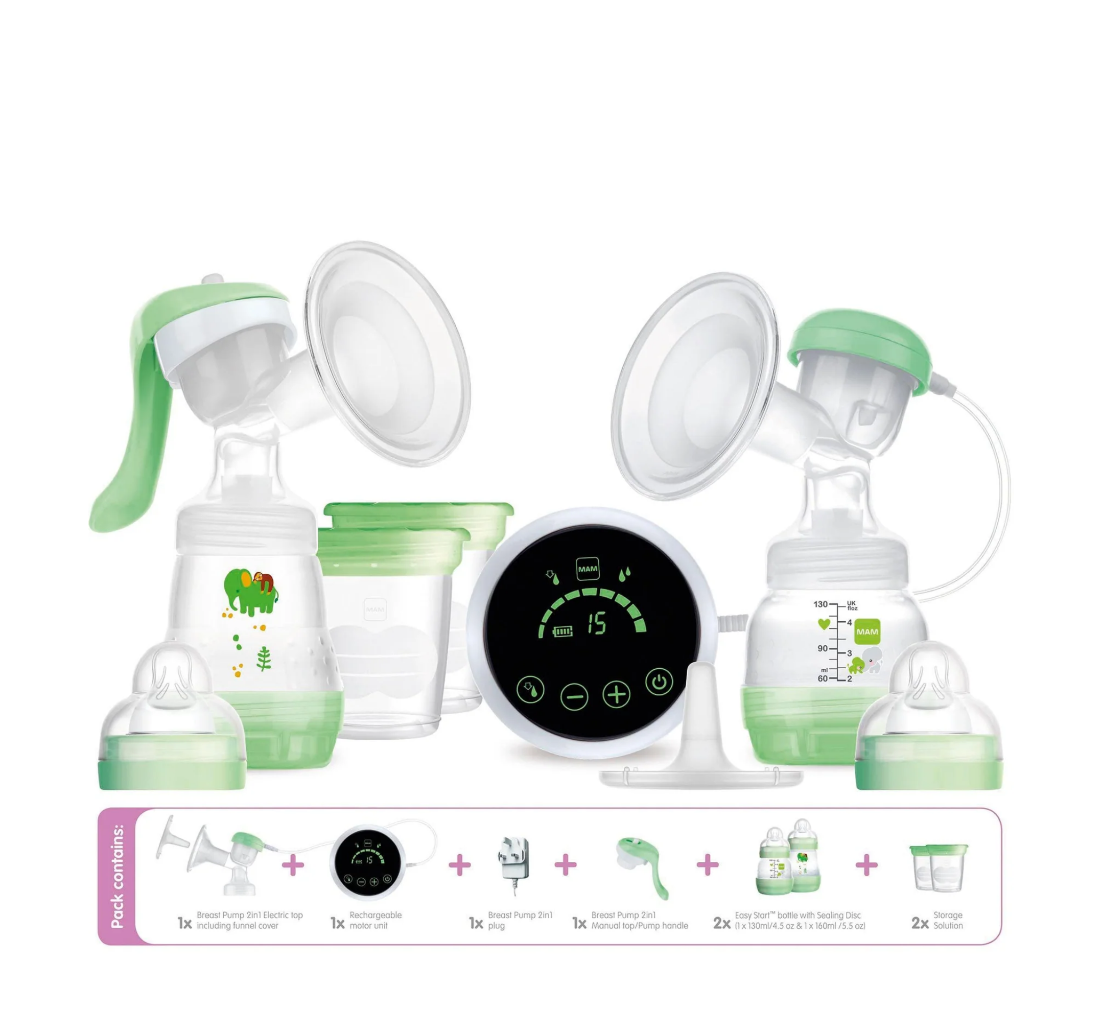 MAM Baby 2 in 1 Electric Single Breast Pump