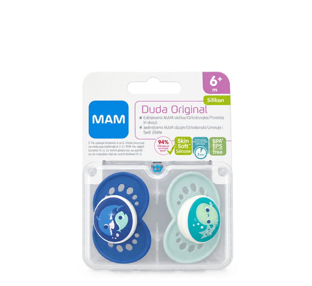 MAM Duda Original Sea World Silicone Pacifier 6 Months+ *2 Pack