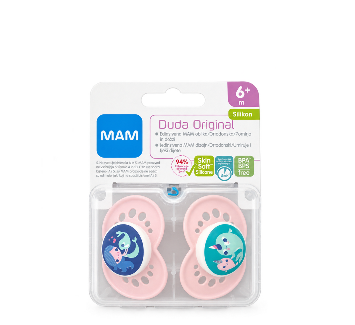MAM Duda Original Sea World Silicone Pacifier 6 Months+ *2 Pack