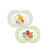 MAM Organic Garden Original Latex Pacifier 6 Months+ *2 Pack