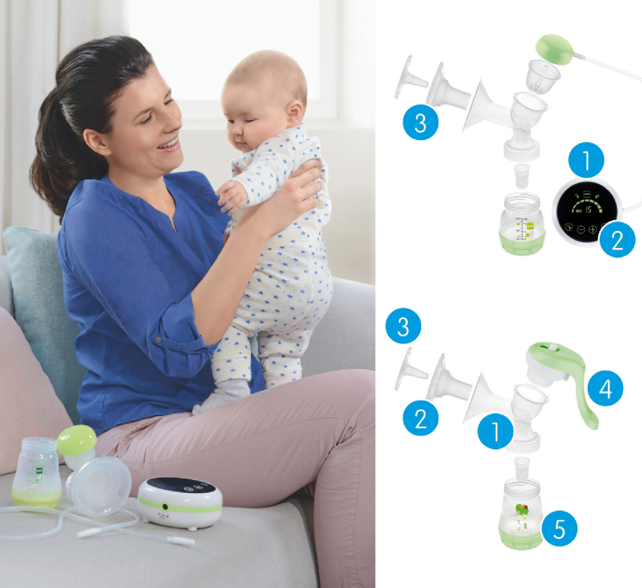 MAM Baby 2 in 1 Electric Single Breast Pump