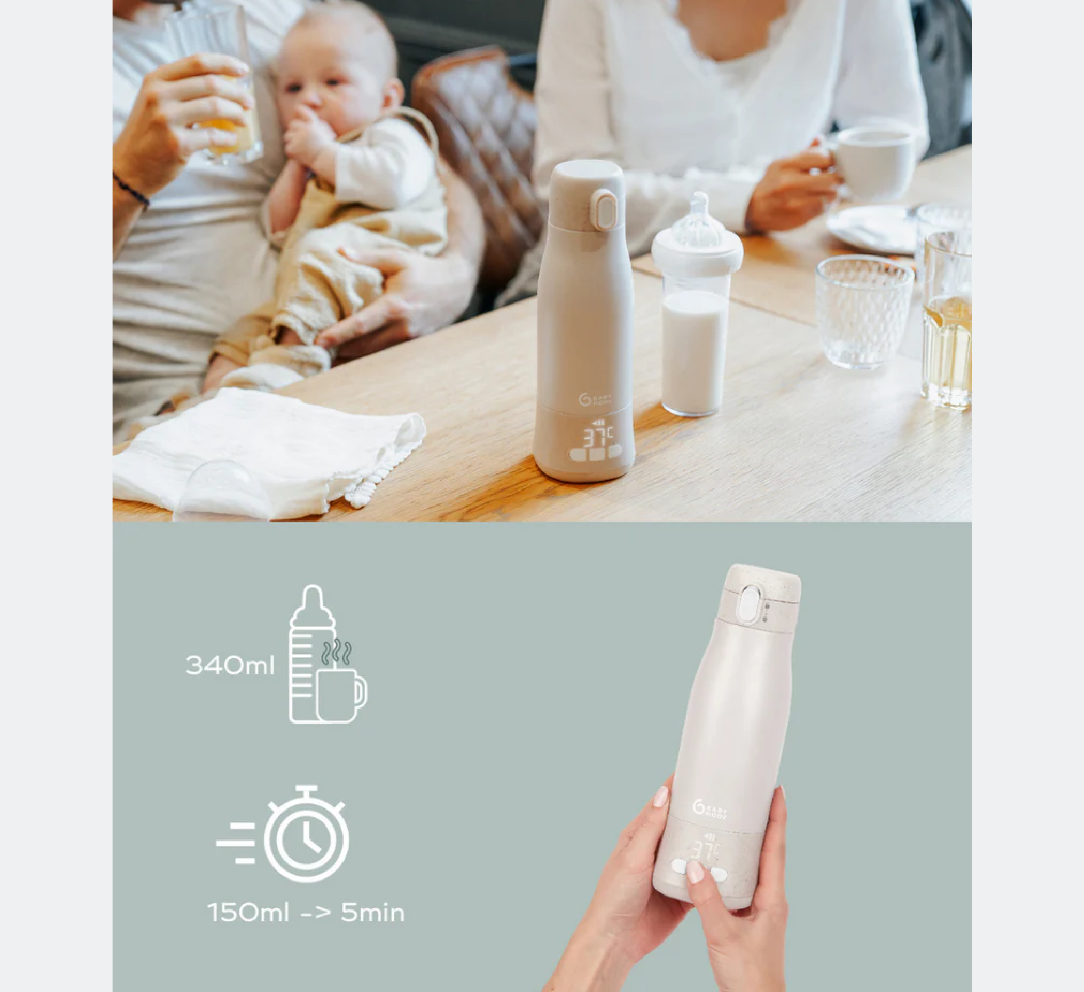 MOOV & FEED Rechargeable Bottle Warmer