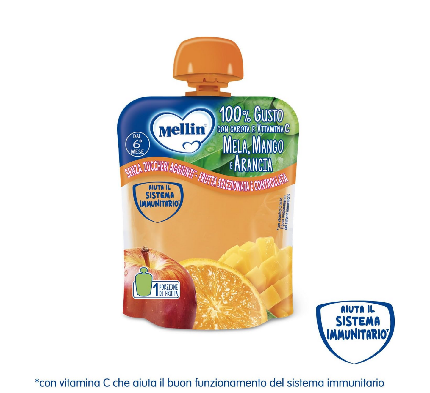 Мелин Меренда ди Фрута 100% Arancia e Mango торбичка (чиста) *90 гр