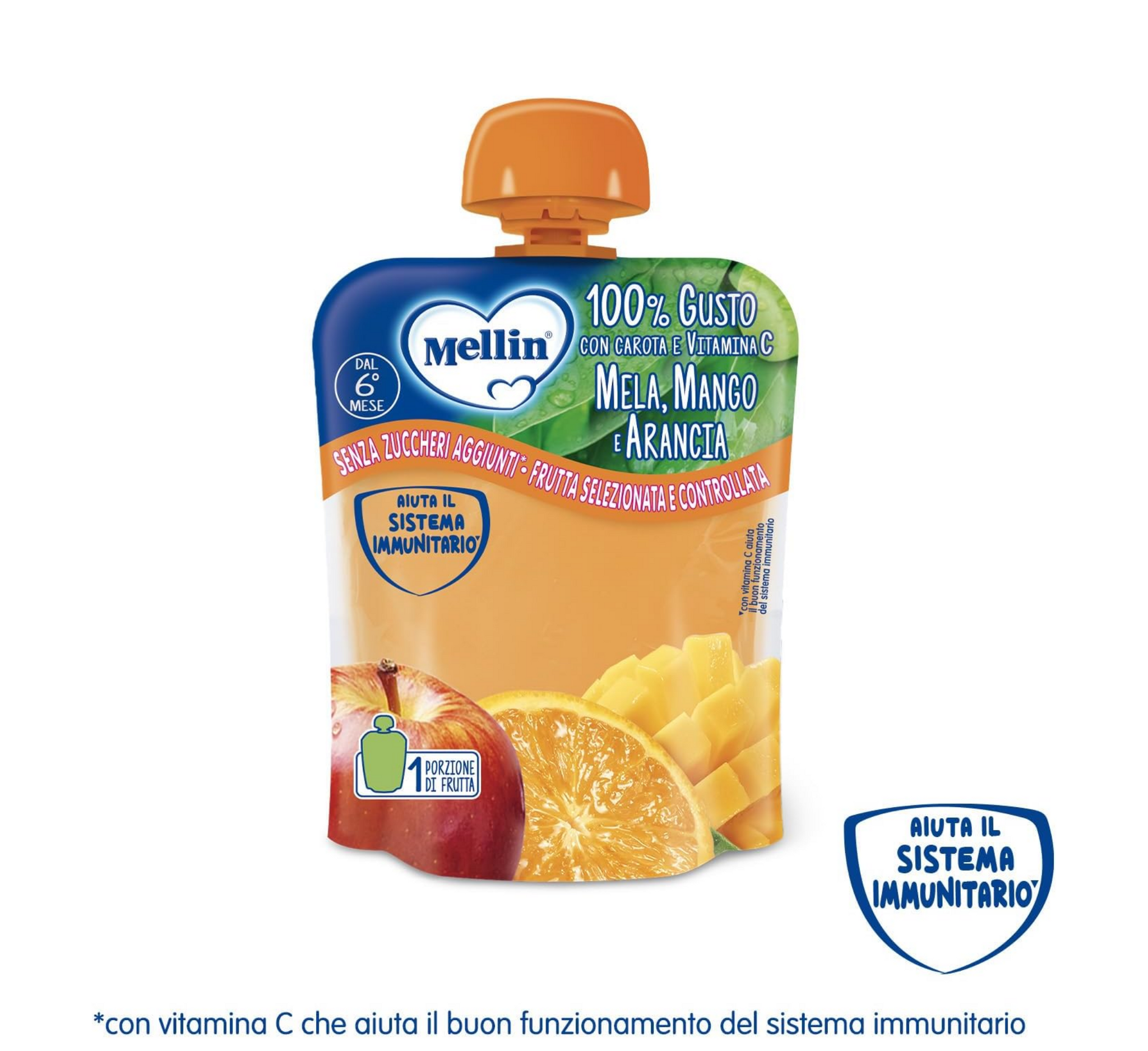 Мелин Меренда ди Фрута 100% Arancia e Mango торбичка (чиста) *90 гр