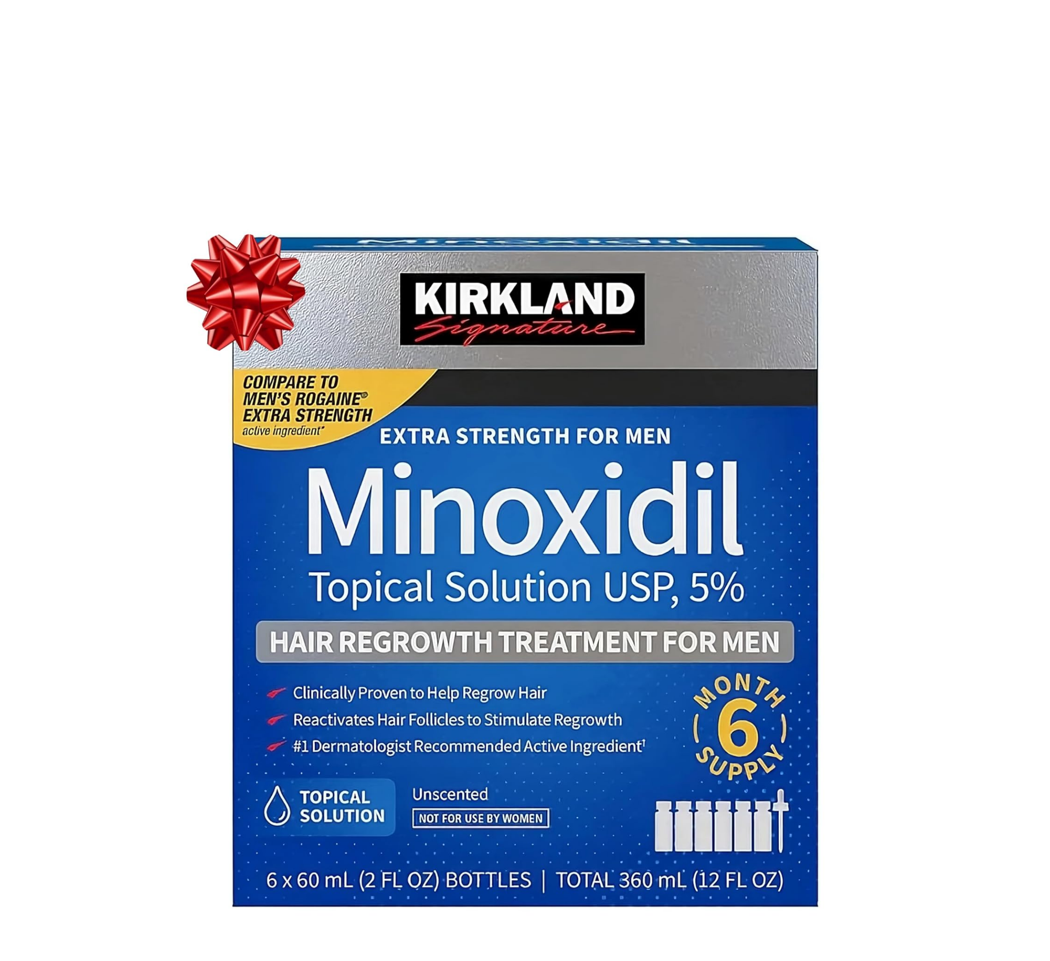 Minoxidil Topical Solution USP 5% - Hair Regrowth Treatment for Men (6x60ml)