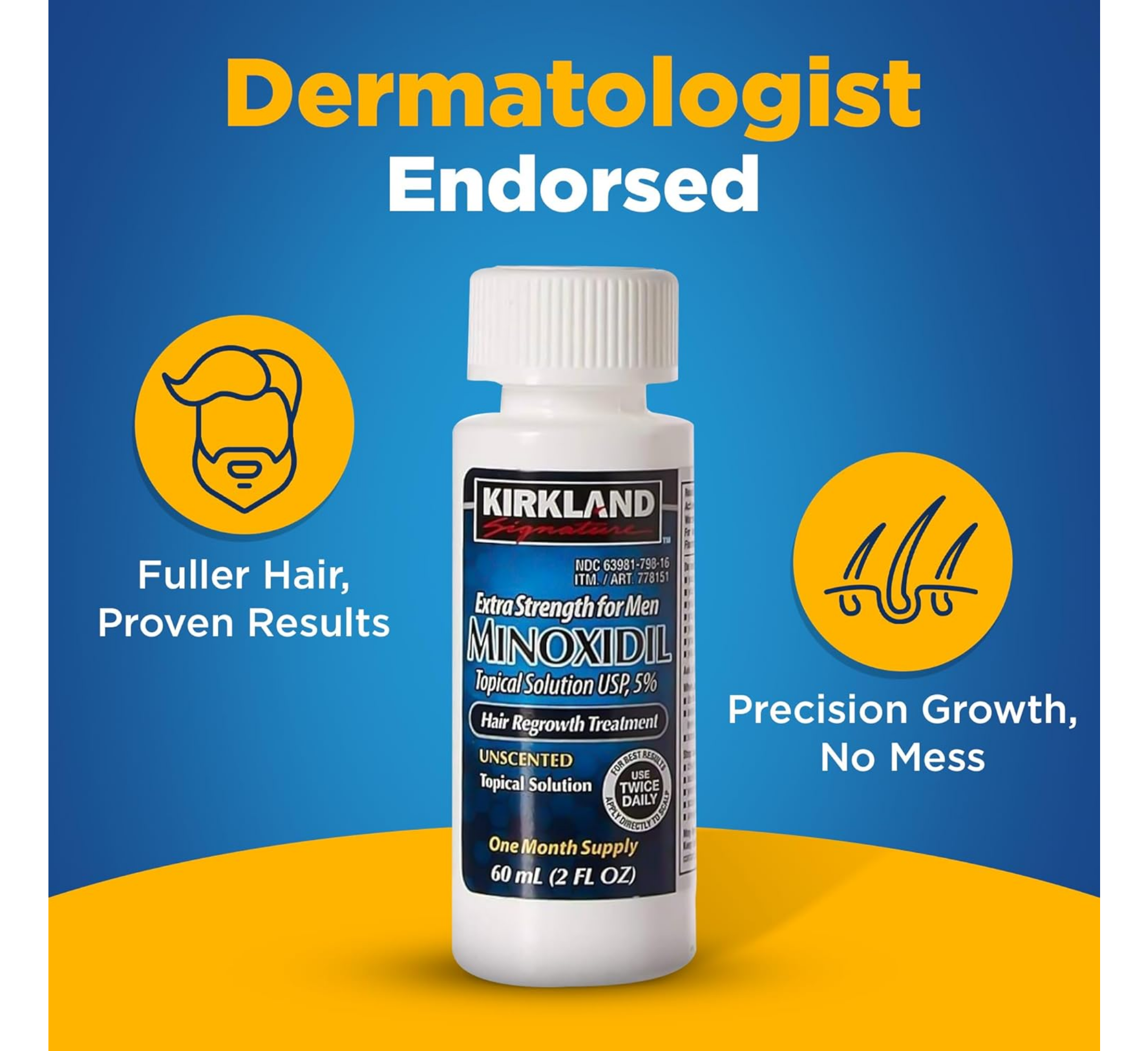 Minoxidil Topical Solution USP 5% - Hair Regrowth Treatment for Men (6x60ml)