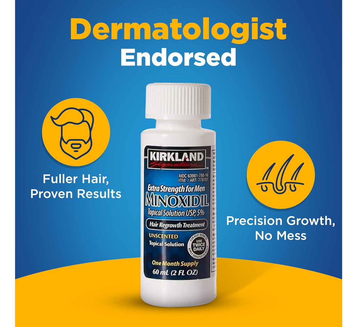 Tretësirë Minoxidil Topike USP 5% - Trajtim për Ri-rritjen e Flokëve për Burra (6x60ml)